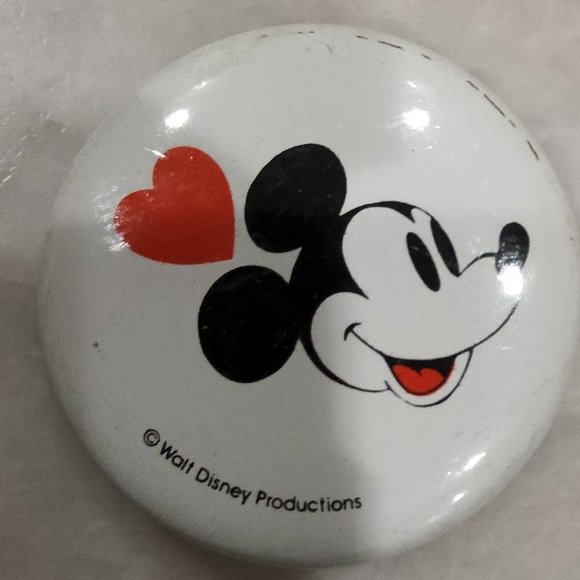 Vintage Disney Mickey Mouse Button Pin 1 Inch - Picture 1 of 3